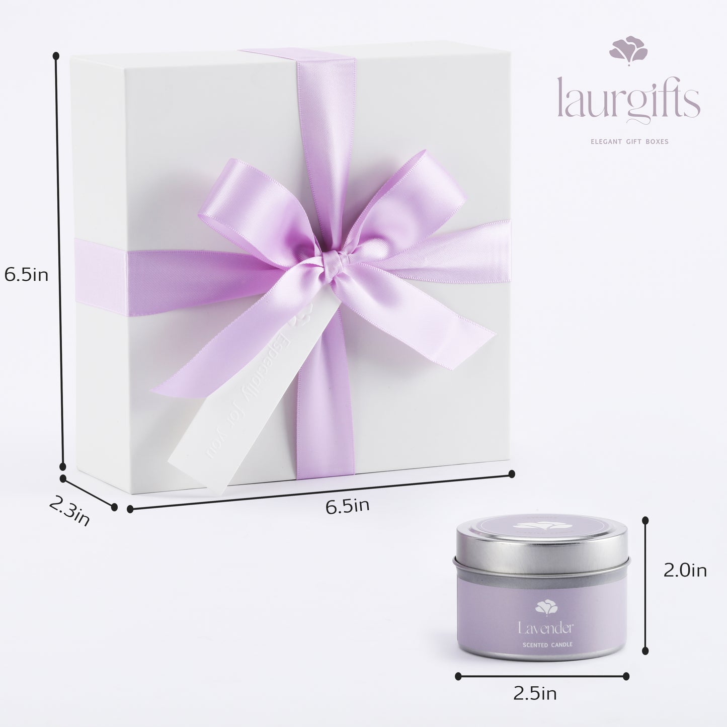 Lavender spa gift box dimensions – compact, elegant, and gift-ready size