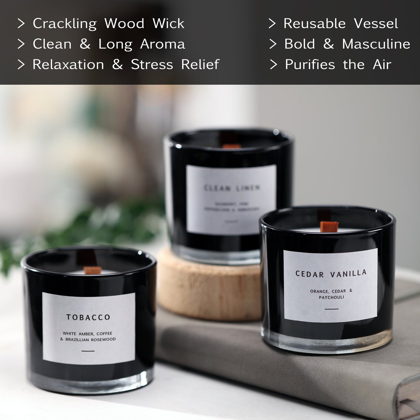 Handmade soy candles with essential oils – clean and vegan candle set