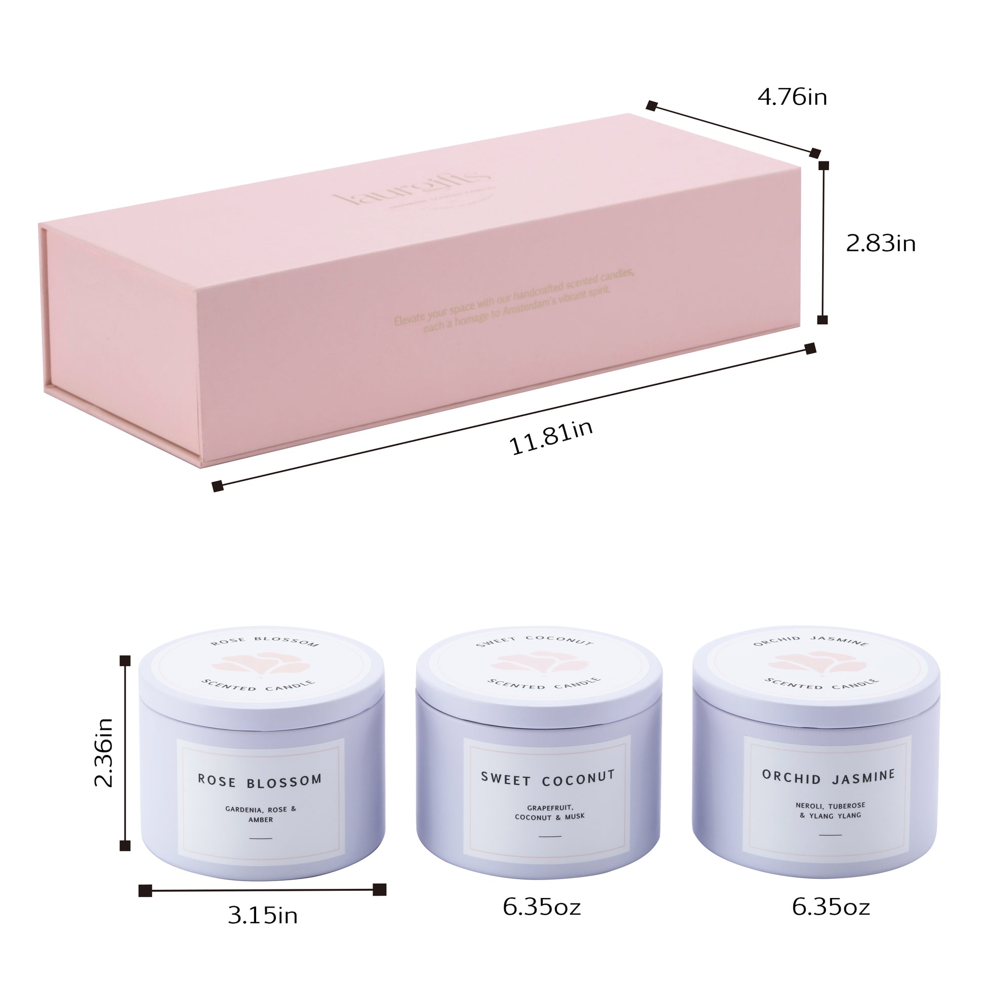 Home fragrance candle gift set in pink packaging – gift for her